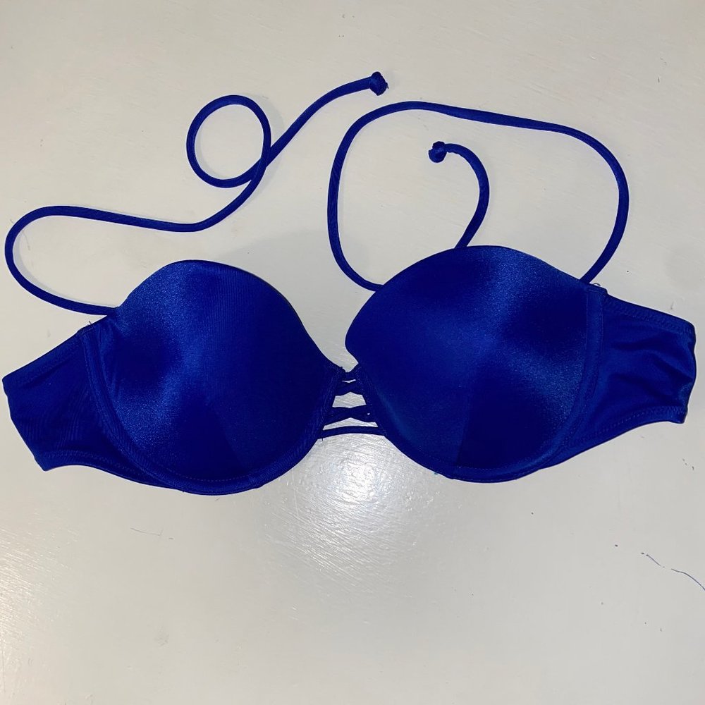 Victoria's Secret Blue Bandeau Bikini Top